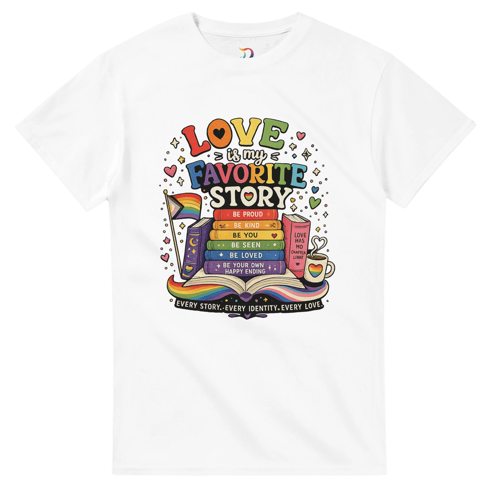 LGBTQ+ Pride Book Lover T-Shirt – Vibrant Colorful Graphic Tee - Designity