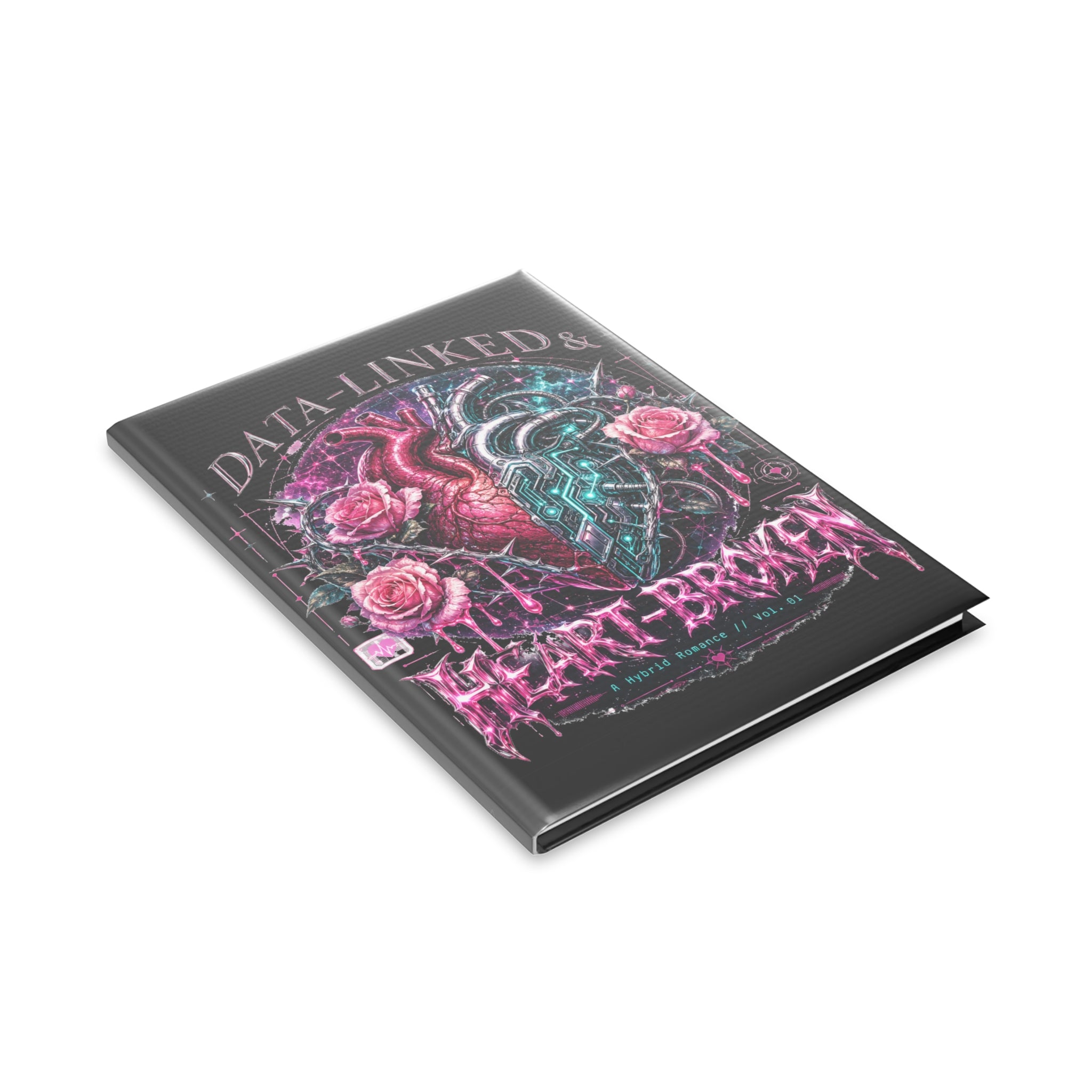 Hardcover notebook featuring a cozy sci-fi romance design, ideal for BookTok readers and hybrid romance fans.