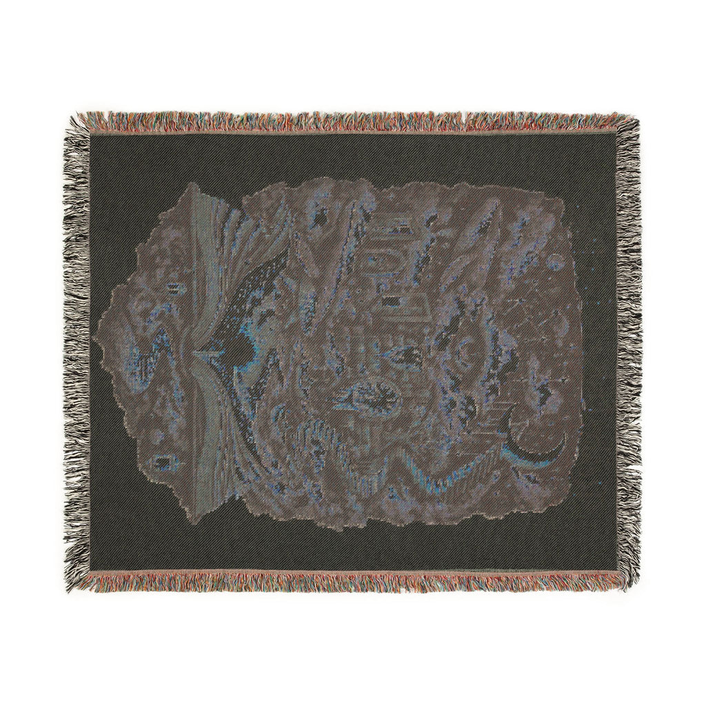Reality Ends at the Last Page Woven Throw Blanket | Surreal Book Lover Blanket with Celestial Whales and Dreamscape Art
