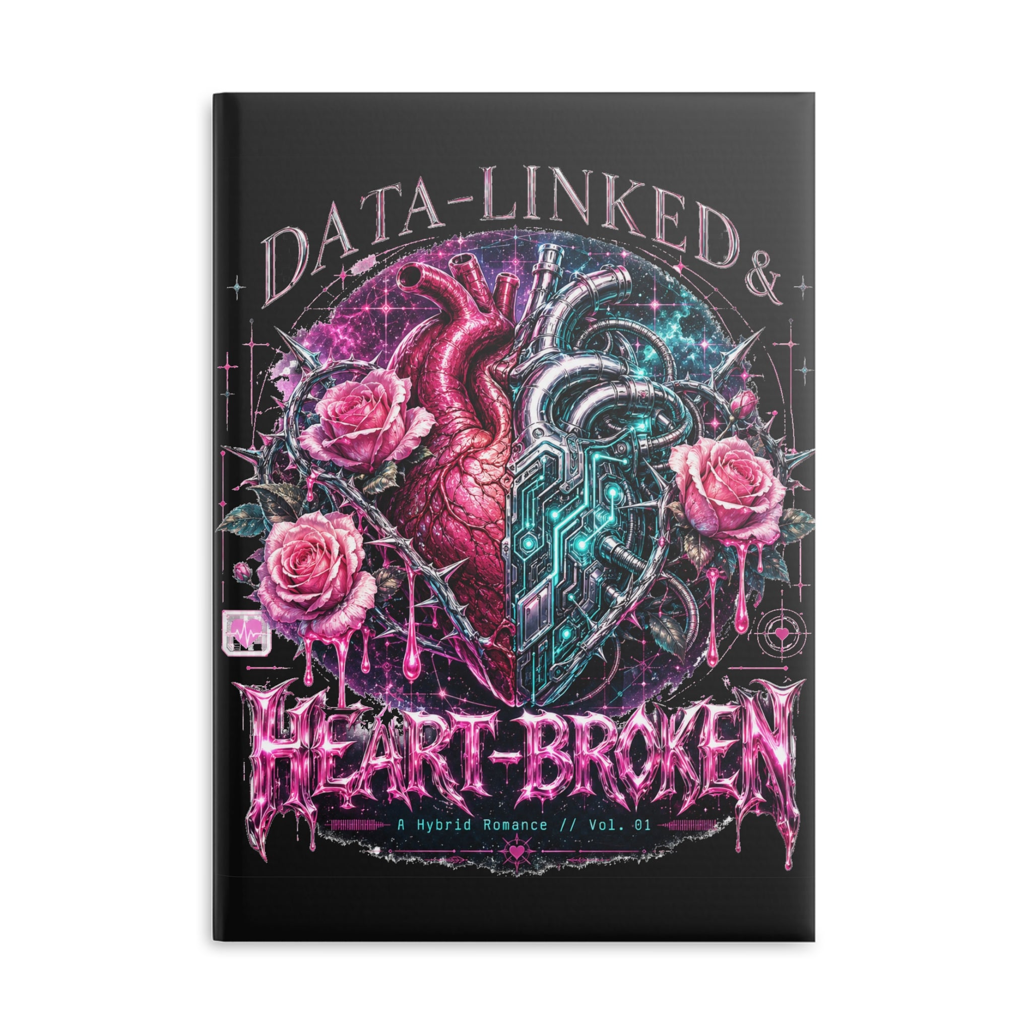 Hardcover notebook featuring a cozy sci-fi romance design, ideal for BookTok readers and hybrid romance fans.