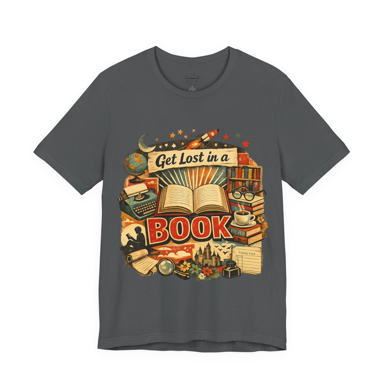 Get Lost in a Book Retro Graphic Tee, Vintage Book Lover Shirt, Reading Lover Gift, Librarian Tee, Bookish Aesthetic T-Shirt - Dogear Dreams