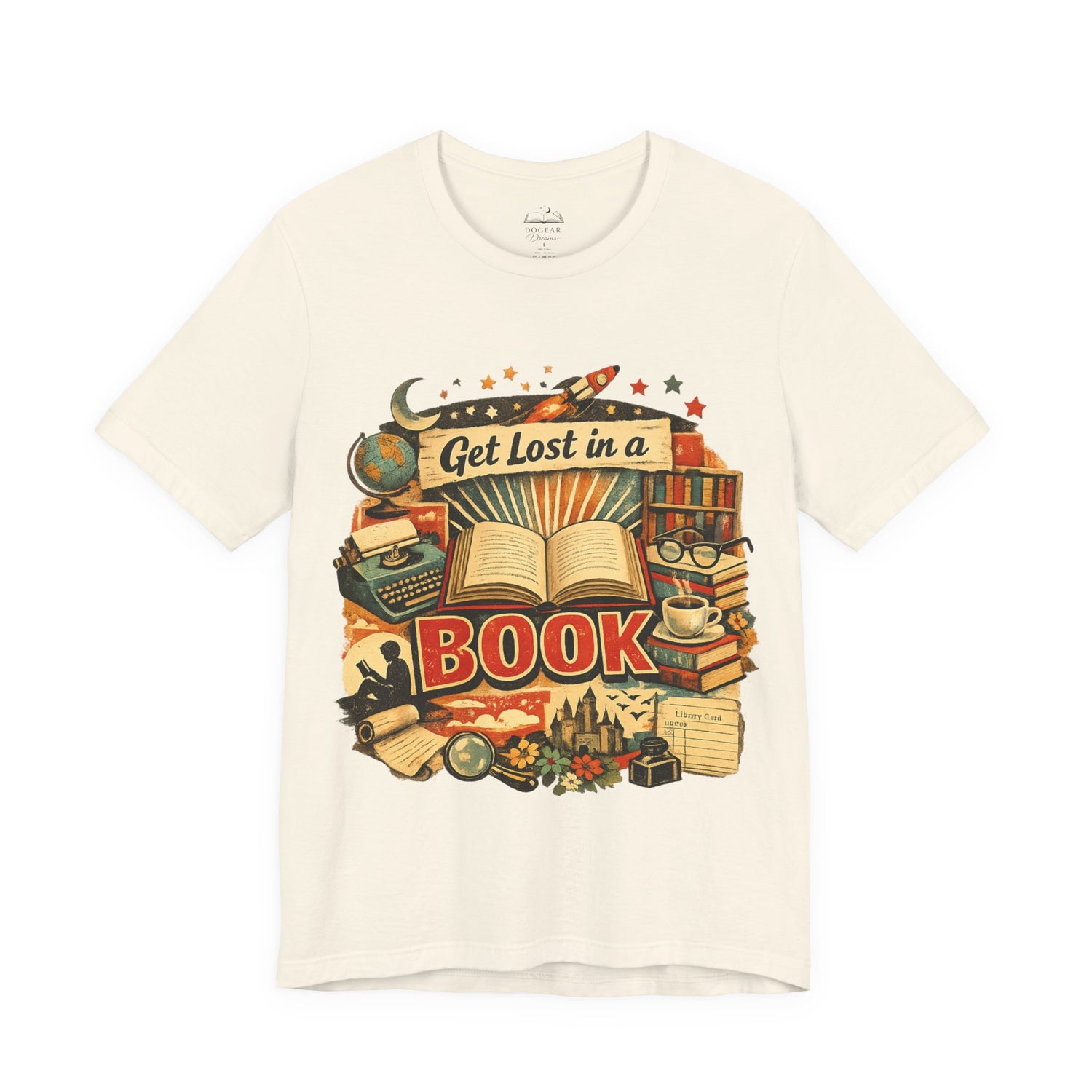 Get Lost in a Book Retro Graphic Tee, Vintage Book Lover Shirt, Reading Lover Gift, Librarian Tee, Bookish Aesthetic T-Shirt - Dogear Dreams