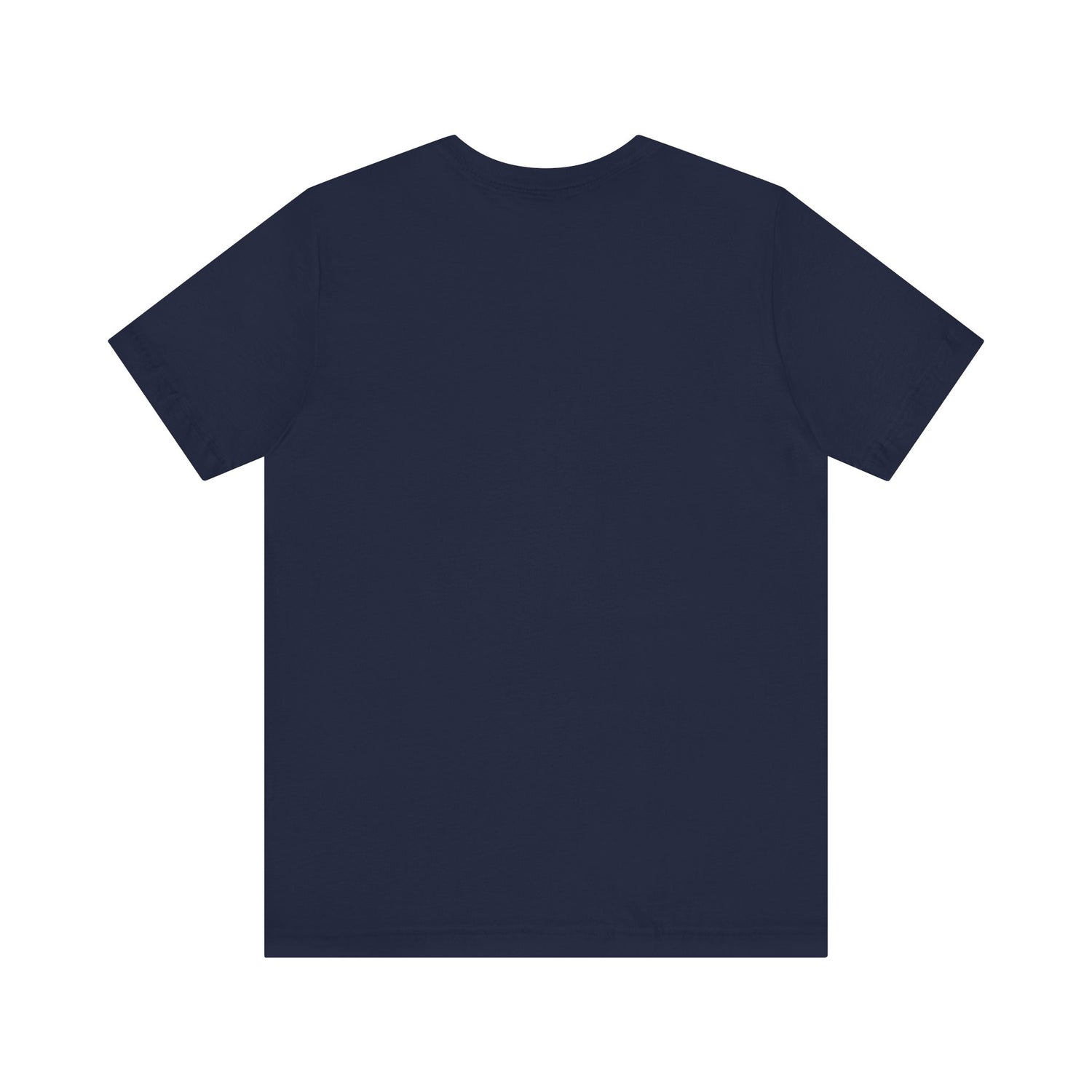 Navy blue t-shirt on a white background