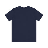 Navy blue t-shirt on a white background