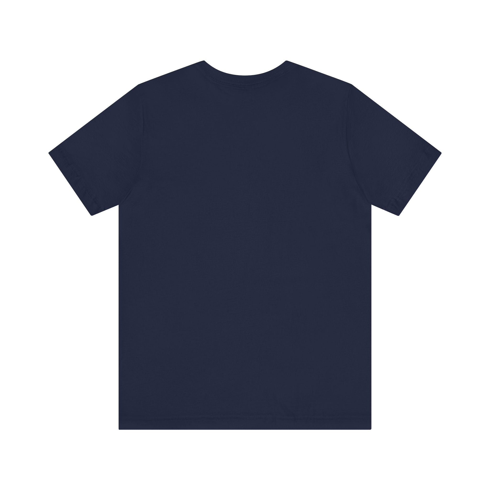 Navy blue t-shirt on a white background