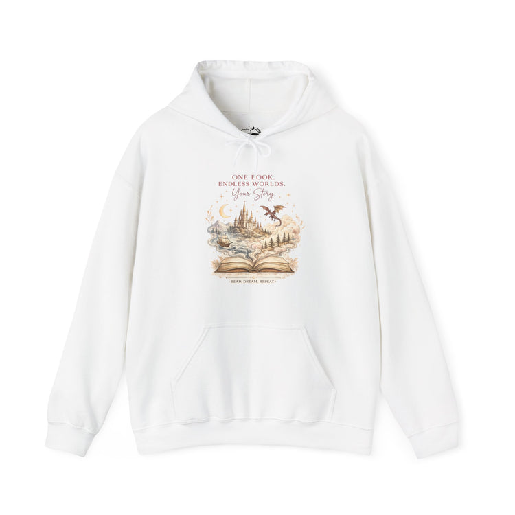 Bookish Adventure Hoodie — "Live Every Strange Wonderful Life" Graphic Pullover - Dogear Dreams