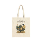 Book Lovers Tote Bag – "One Book Endless Worlds" Fantasy Canvas Book Tote - Dogear Dreams