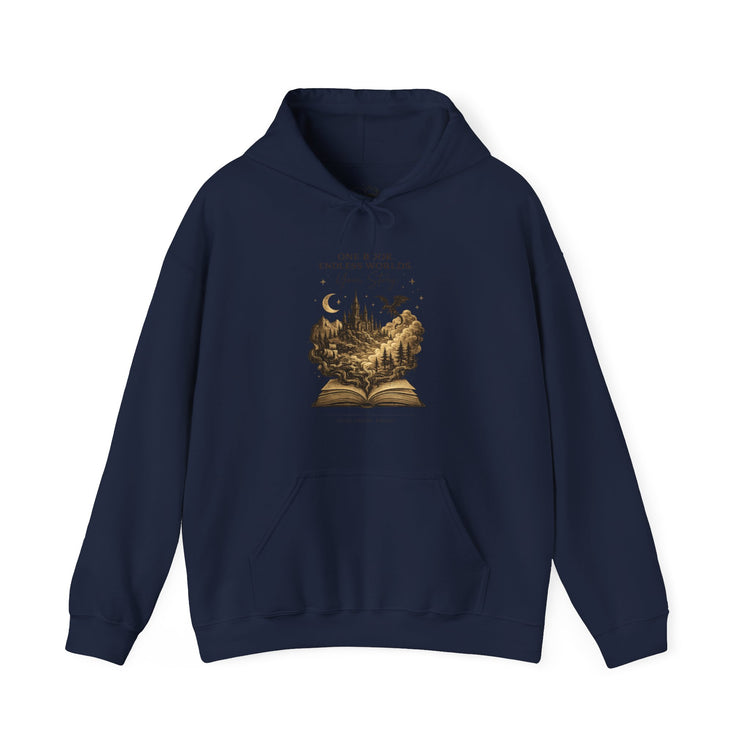 Dark Academia Fantasy Hoodie | One Book Endless Worlds Book Lover Sweatshirt - Dogear Dreams