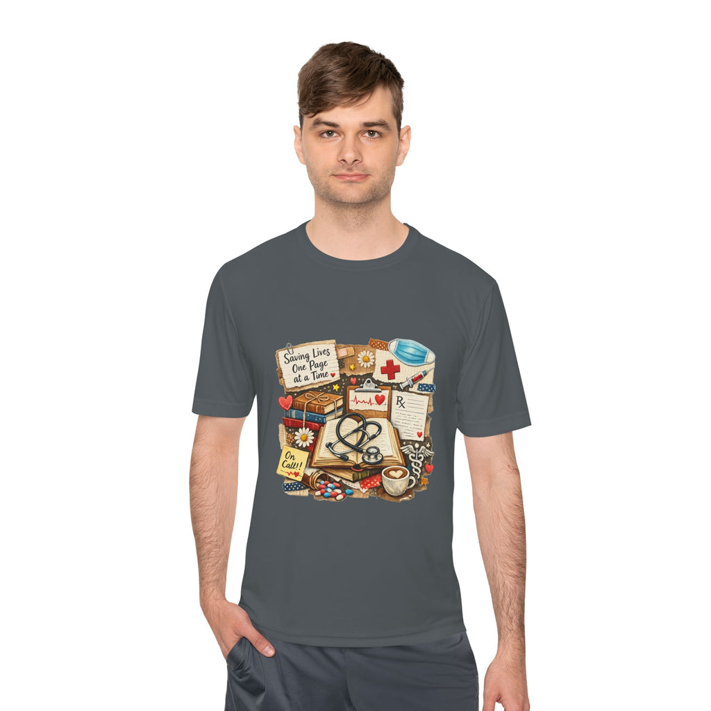 Saving Lives One Page at a Time Shirt, Nurse Book Lover Tee, Medical Reader Gift, RN Bookworm T-Shirt, Healthcare Worker Reading Shirt, Moisture-Wicking Shirt - Designity