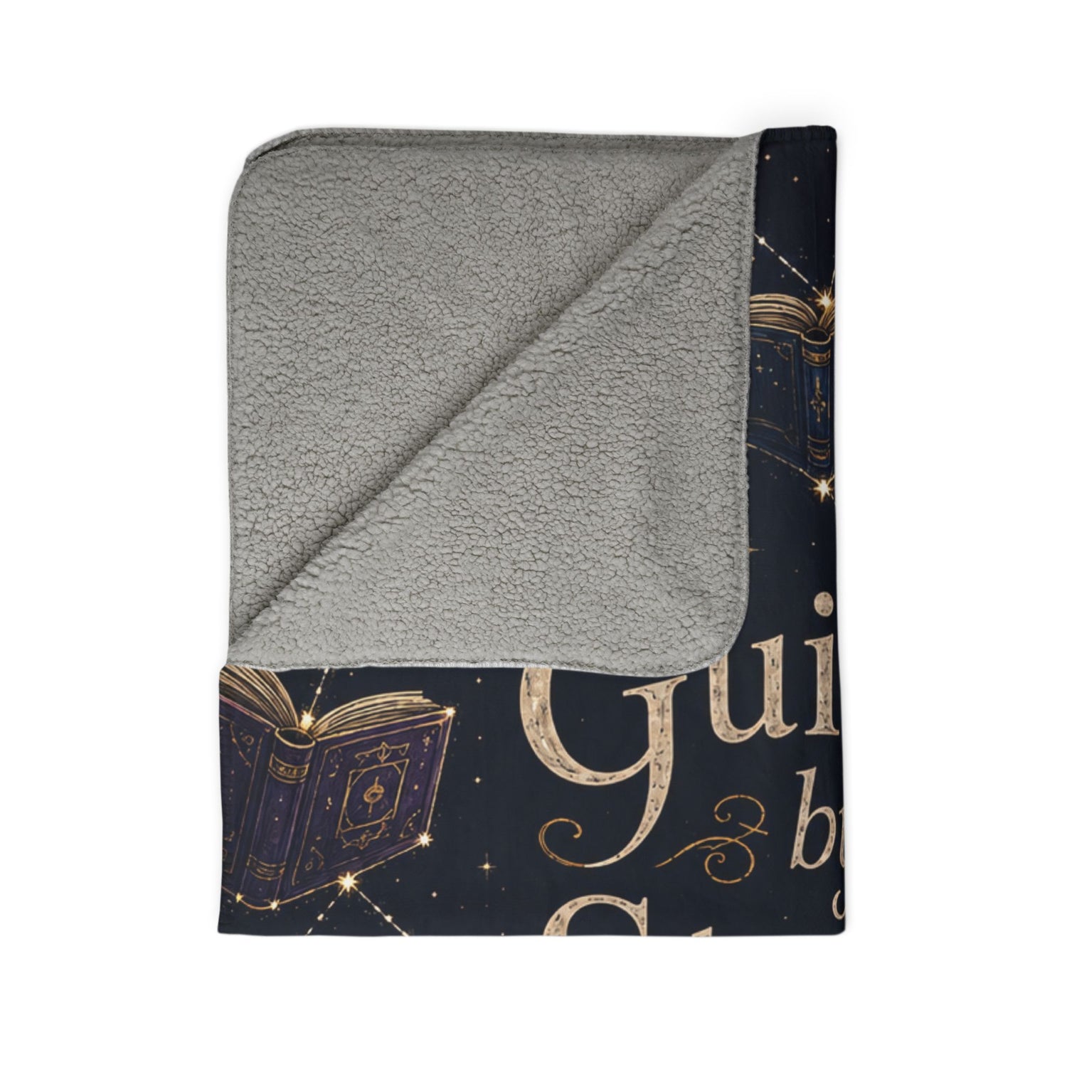 Fleece Sherpa Blanket — "Guided by Stories" Cozy Reading Throw