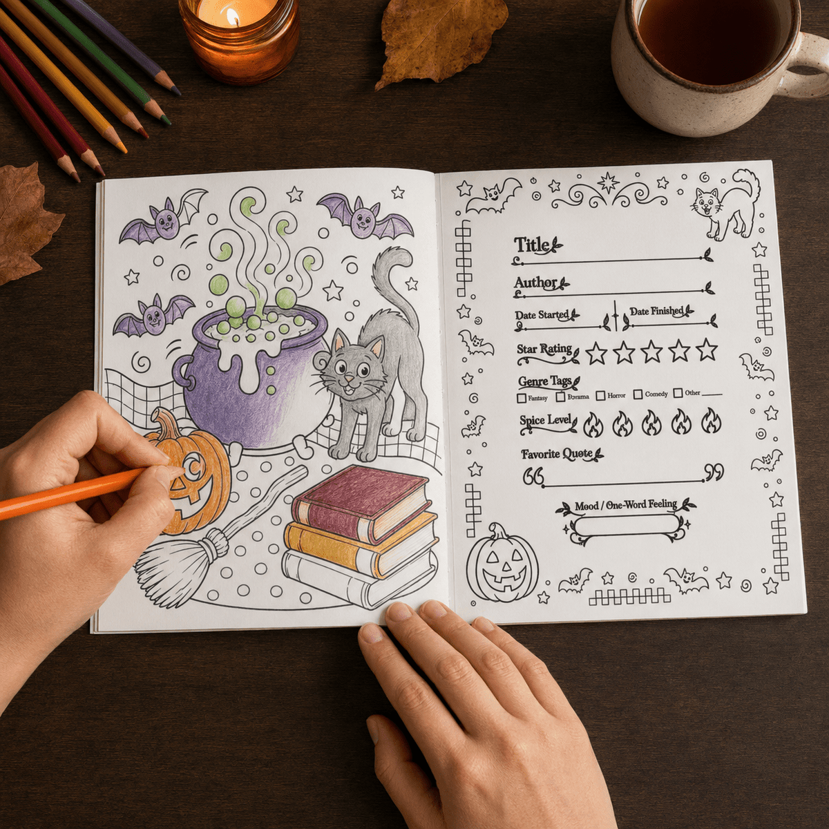 Bound in Color — A Reading Tracker & Coloring Book for Book Lovers - Dogear Dreams