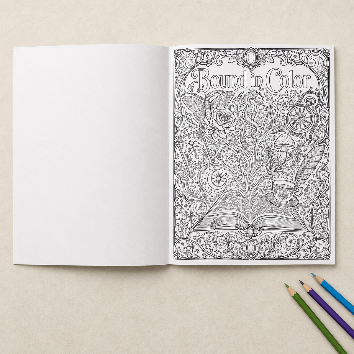 Bound in Color — A Reading Tracker & Coloring Book for Book Lovers - Dogear Dreams