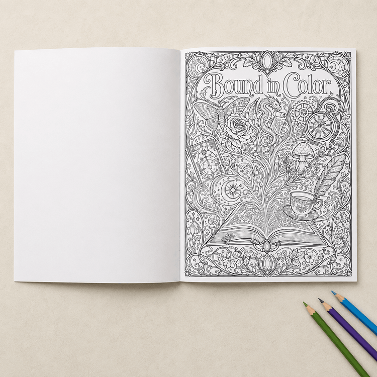 Bound in Color — A Reading Tracker & Coloring Book for Book Lovers - Dogear Dreams