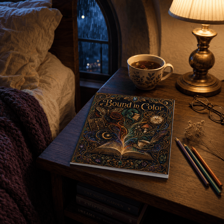 Bound in Color — A Reading Tracker & Coloring Book for Book Lovers - Dogear Dreams