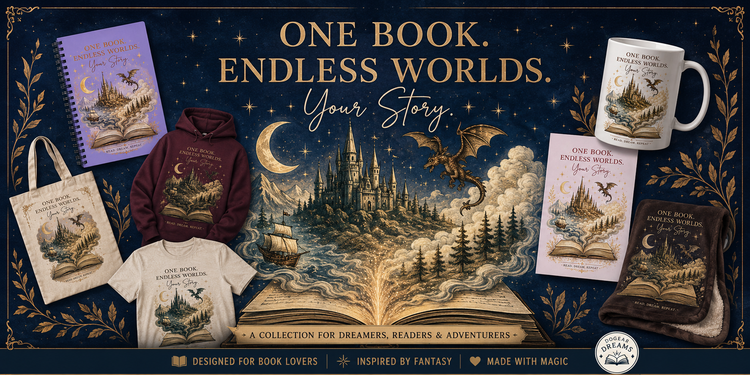One Book. Endless Worlds. | Dark Academia & Fantasy Reader Merch