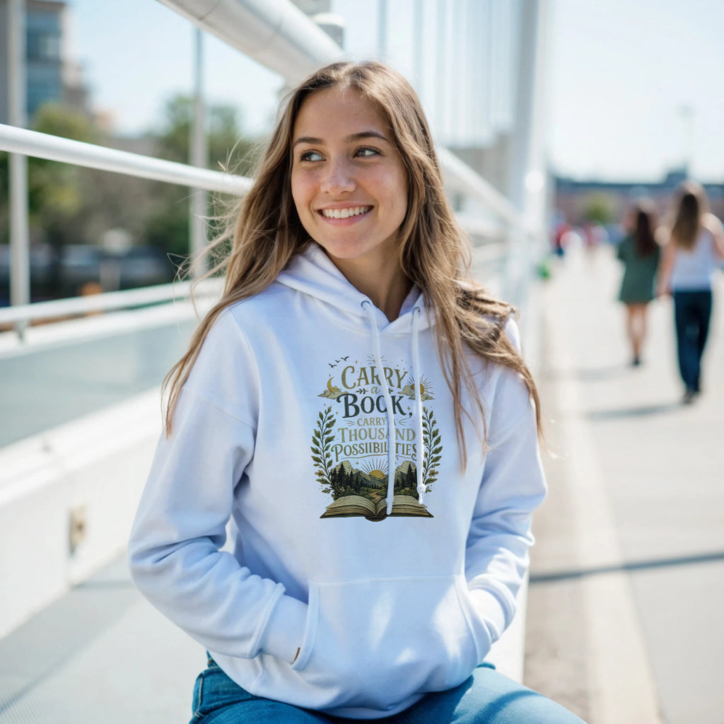 Book Lover Hoodie – Carry a Thousand Possibilities - Designity