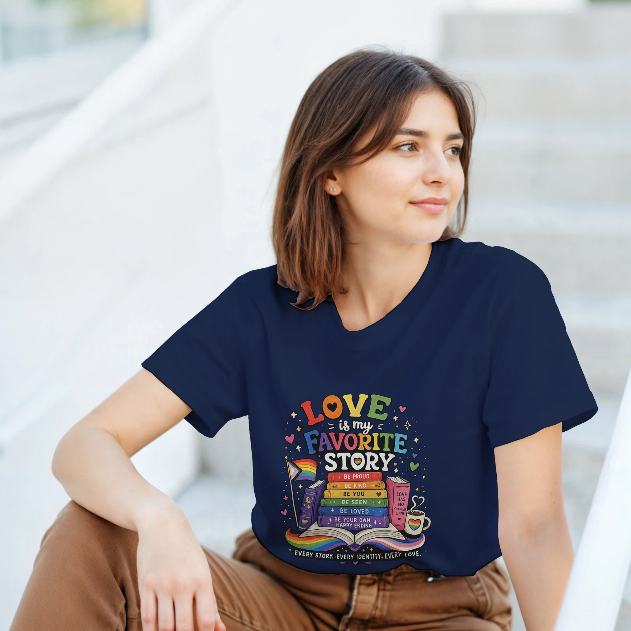 LGBTQ+ Pride Book Lover T-Shirt – Vibrant Colorful Graphic Tee - Designity
